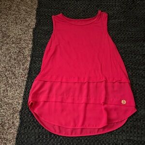 Michael Kors Fuchsia Double-Layer Tank Top